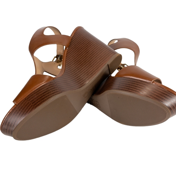 INC International Concepts Valleri Wedge Sandals Cognac -11 - Picture 4 of 4